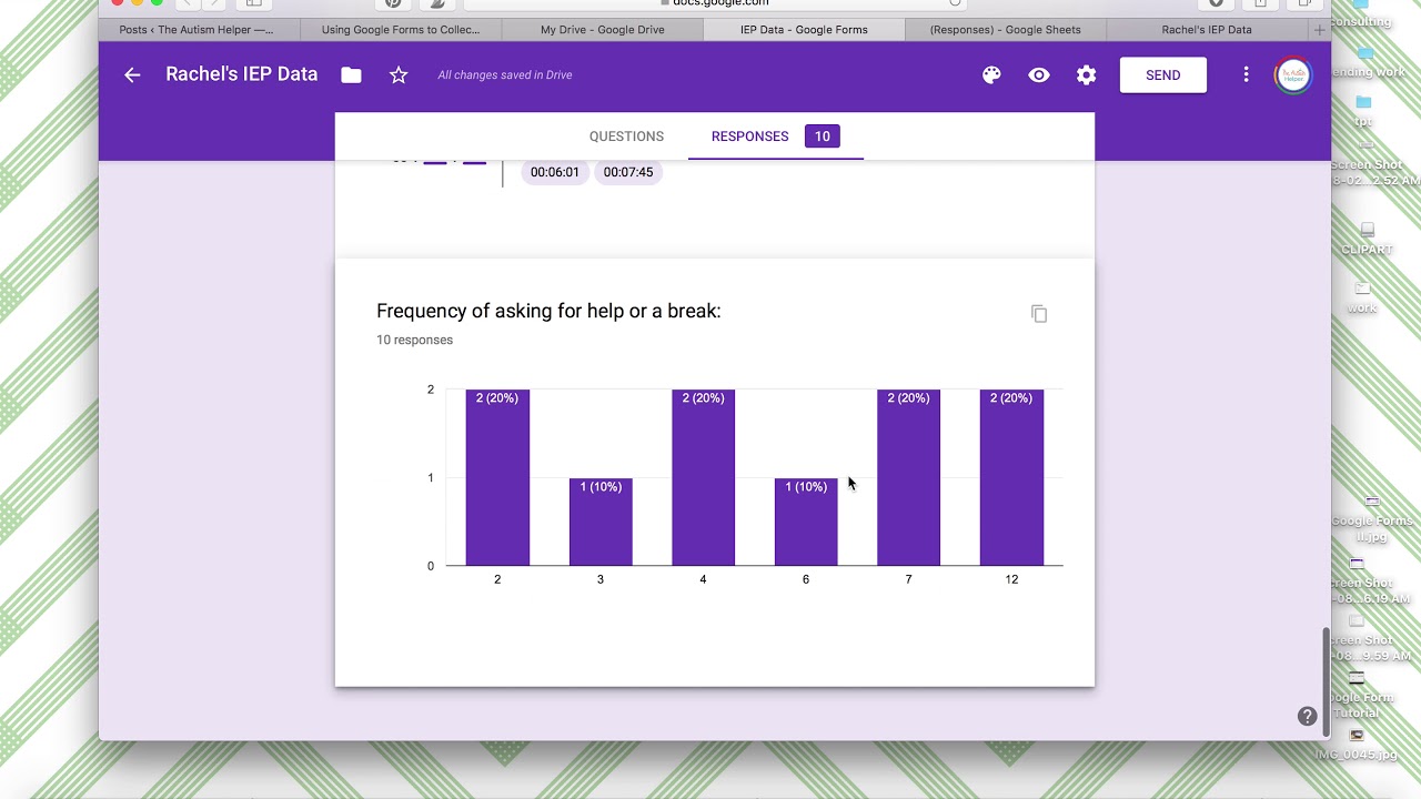Использование Google Forms для анализа данных о студентах путем создания линейных графиков
