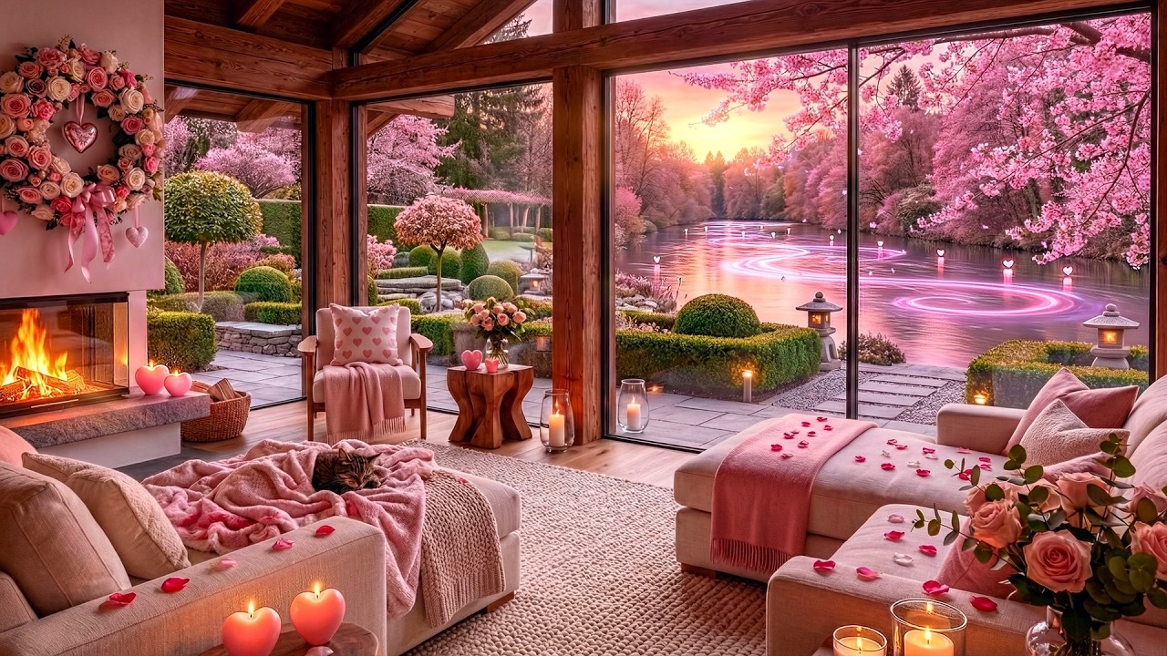 💗 Inside a Luxury Valentine’s Chalet 🌸 Morning Romance | Soft Piano Lo-Fi Ambience