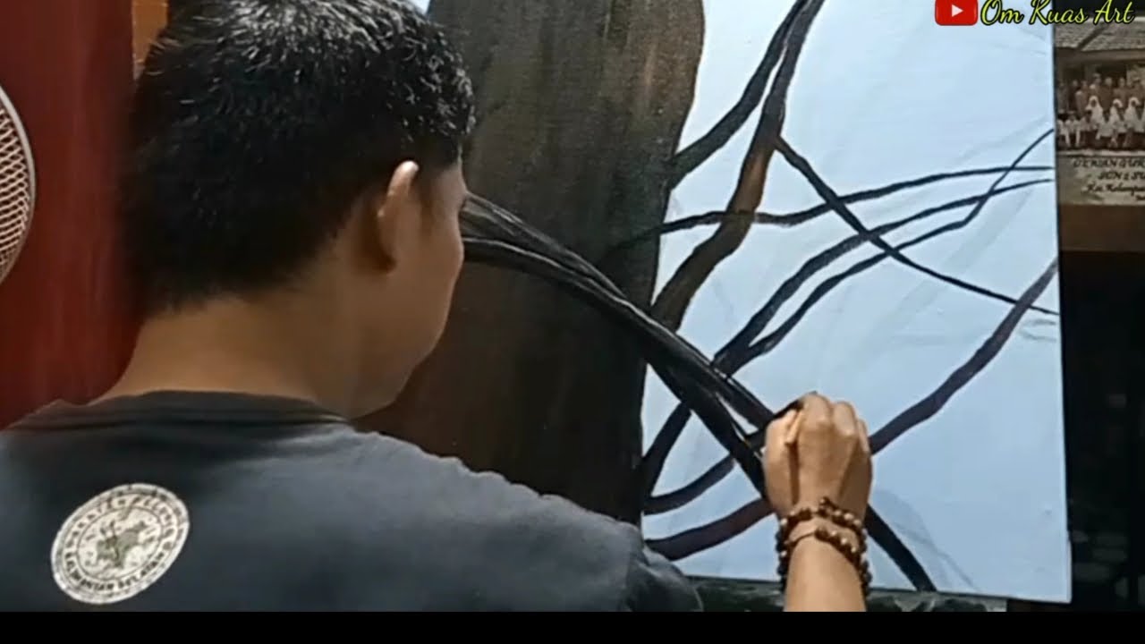 Sketsa Melukis Pohon ‼️ Acrylic Painting.197