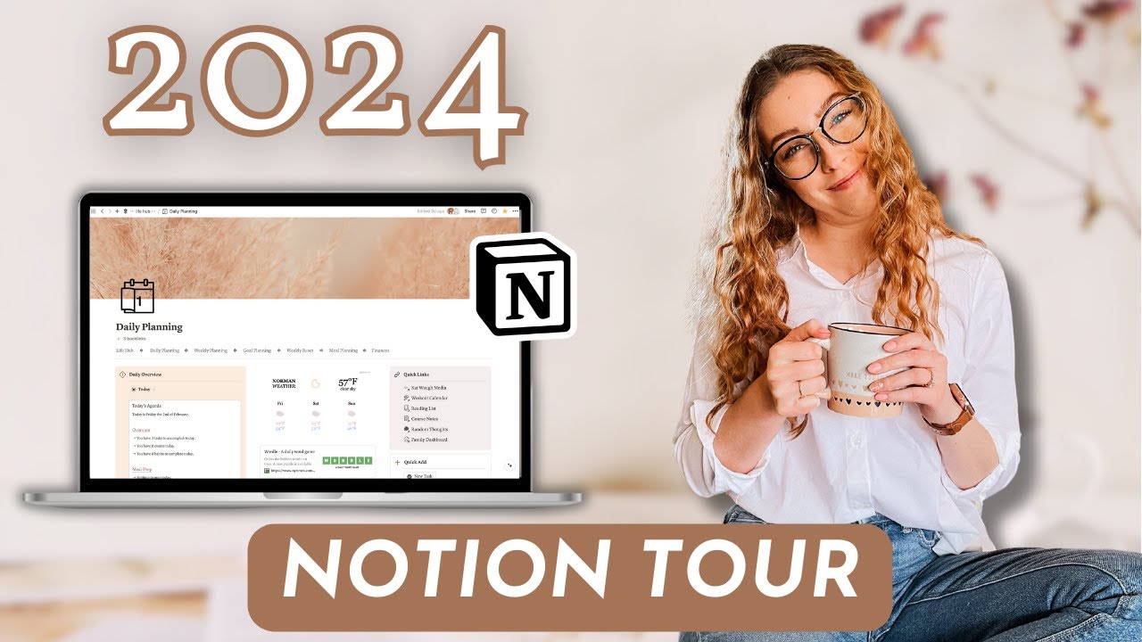 My 2024 Notion Setup & Tour ✨ | task management, meal planning, budgeting & more!