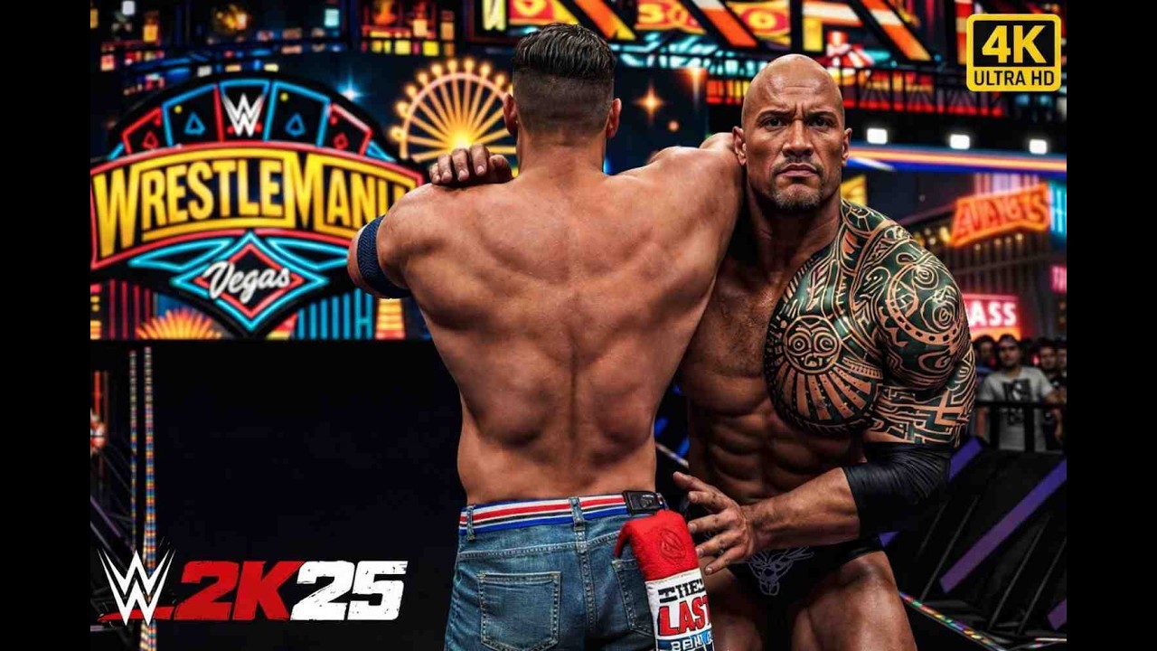 WWE2K25 JOHN CENA VS THE ROCK AT WRESTLEMANIA | PLAYING ON RTX 4050 | TITLE VS TITLE MATCH |
