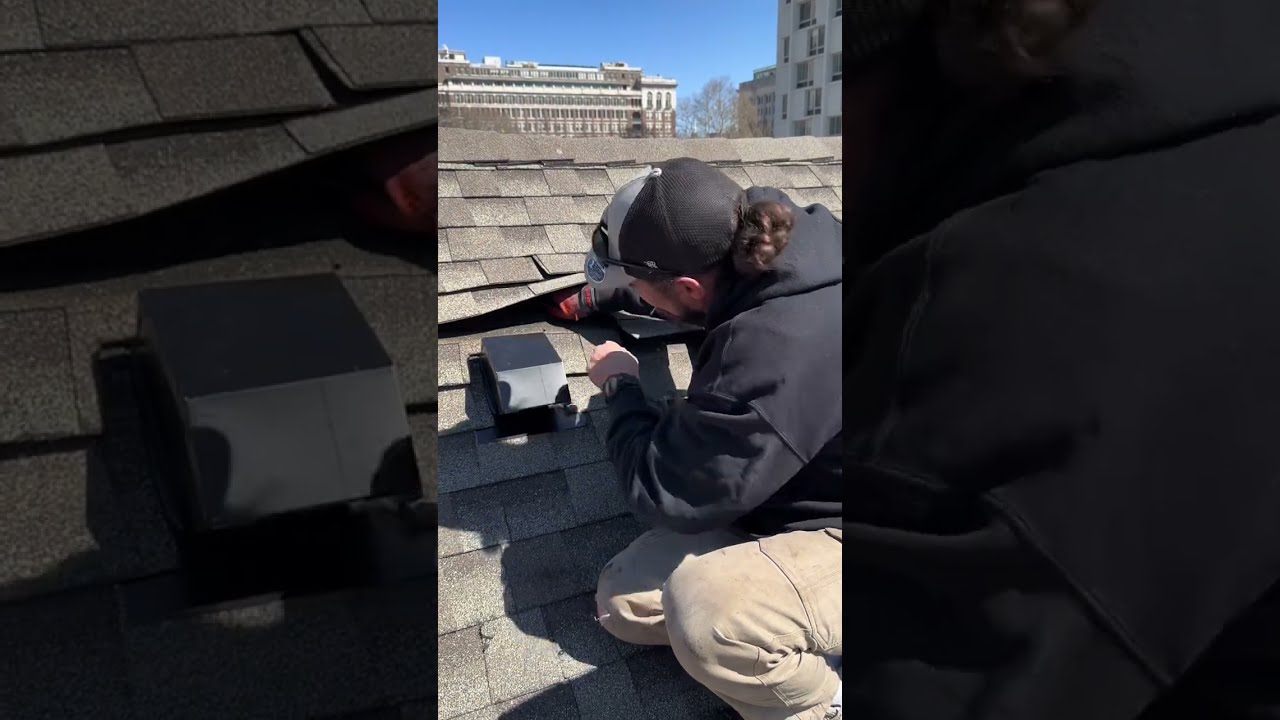 Dryer vent installation on shingle roof