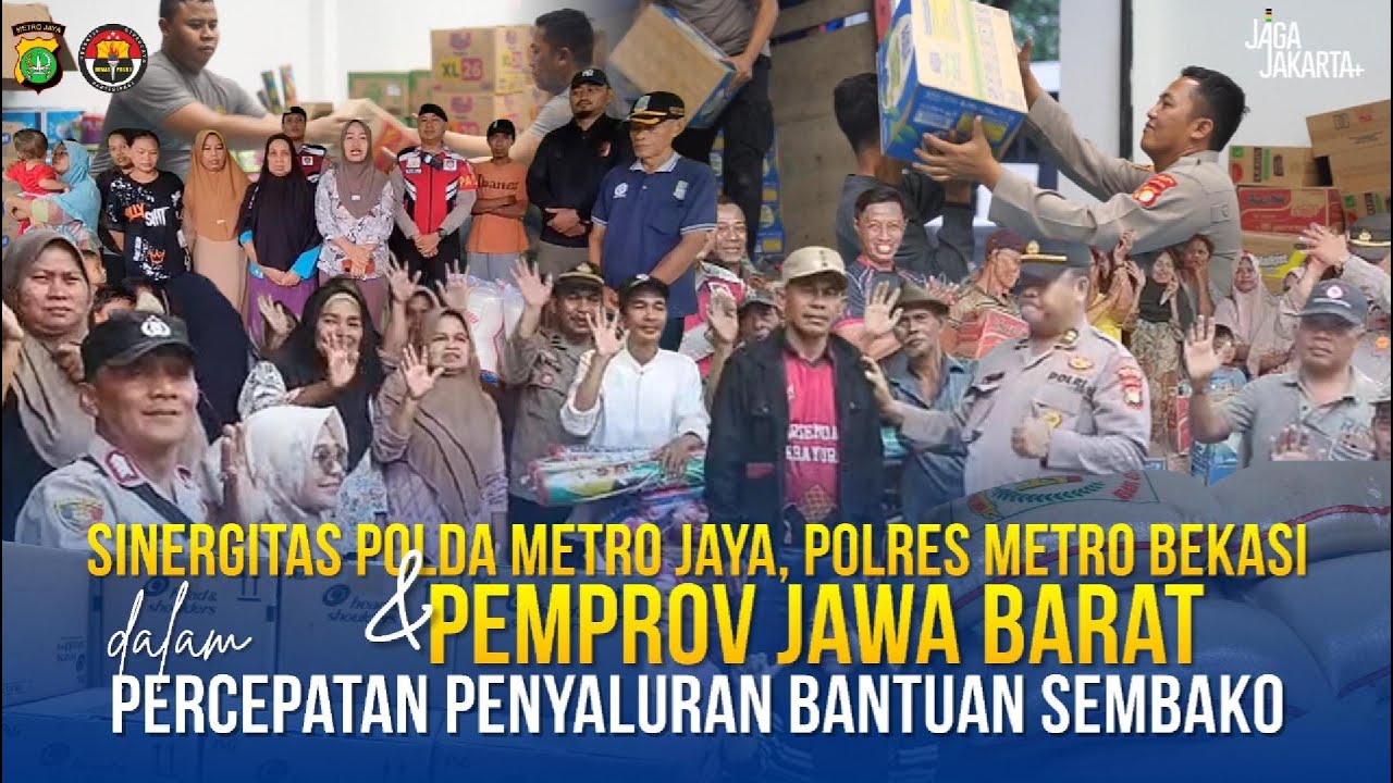 Sinergitas Polda Metro Jaya, Polres Metro Bekasi, Pemprov Jabar Salurkan Bantuan untuk Warga