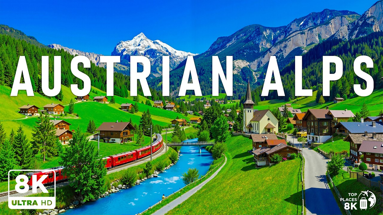 Весна в австрийских Альпах, 8K UHD 🌸 | Величественные альпийские горы, цветущие луга