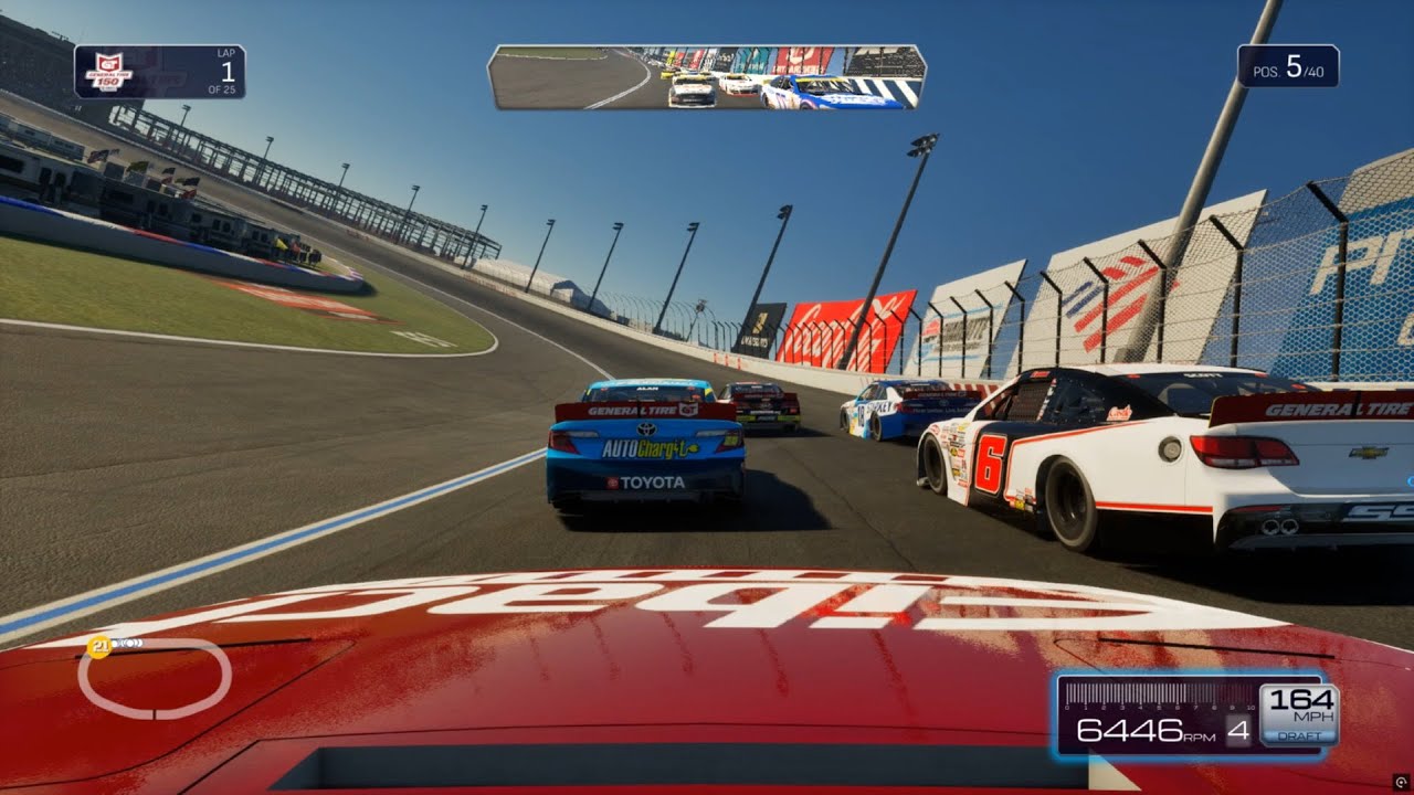Nascar 25 Charlotte Motor Speedway PC edition G29 wheel