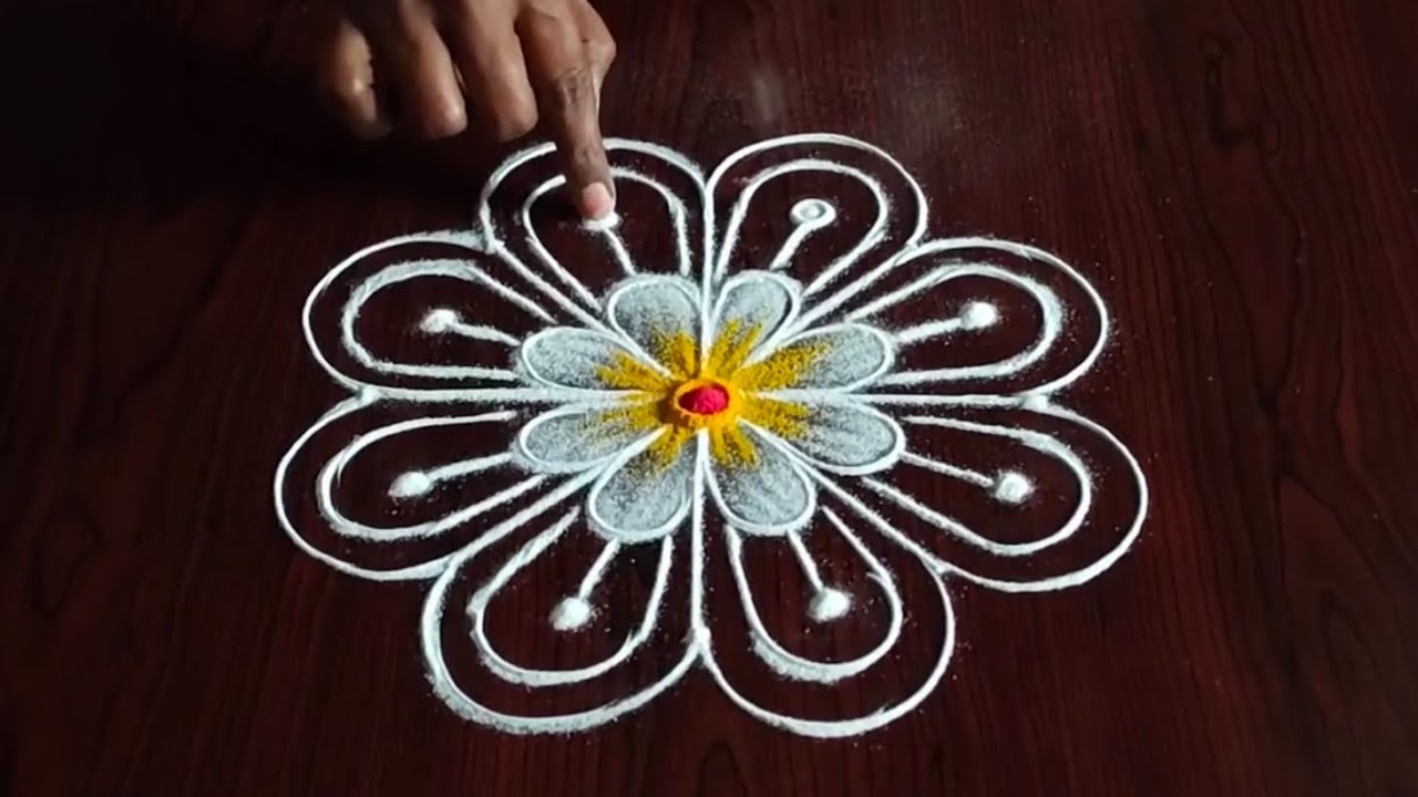2 beautiful daily kolams (5×3) dot's.... simple easy latest daily rangolis