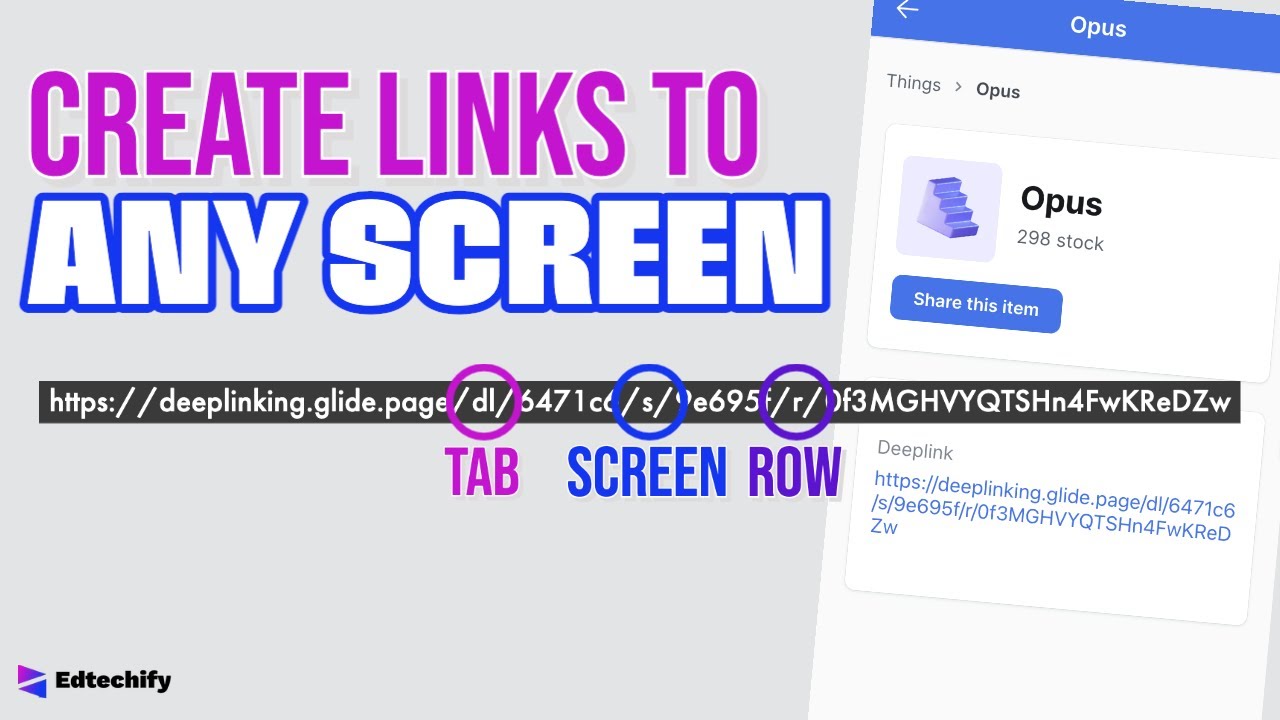 Glide: Create a Deep Link to ANY SCREEN