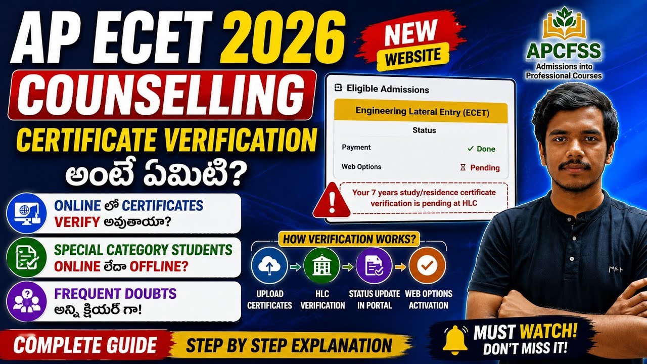 AP ECET 2026 Counselling Certificate Verification Explained | Online Verification? Special Category?