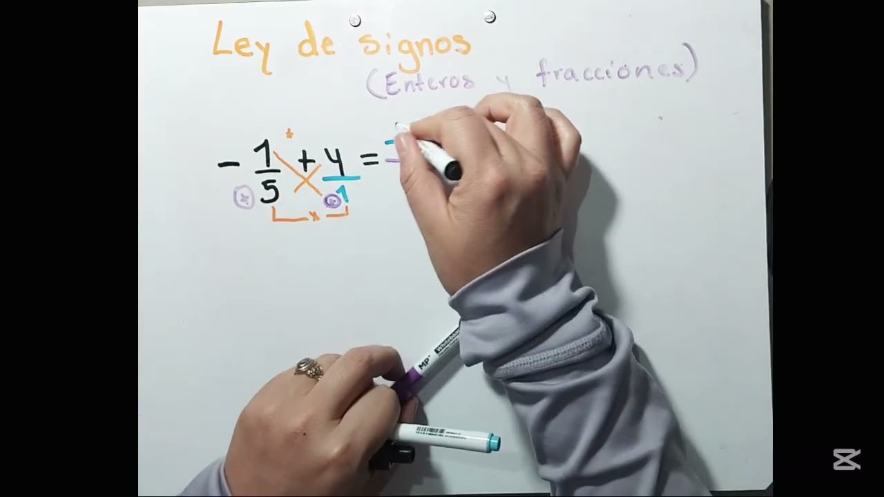 EJERCICIOS  DE LA LEY DE SIGNOS EN SUMA Y RESTA CON NÚMEROS ENTEROS Y FRACCIONES