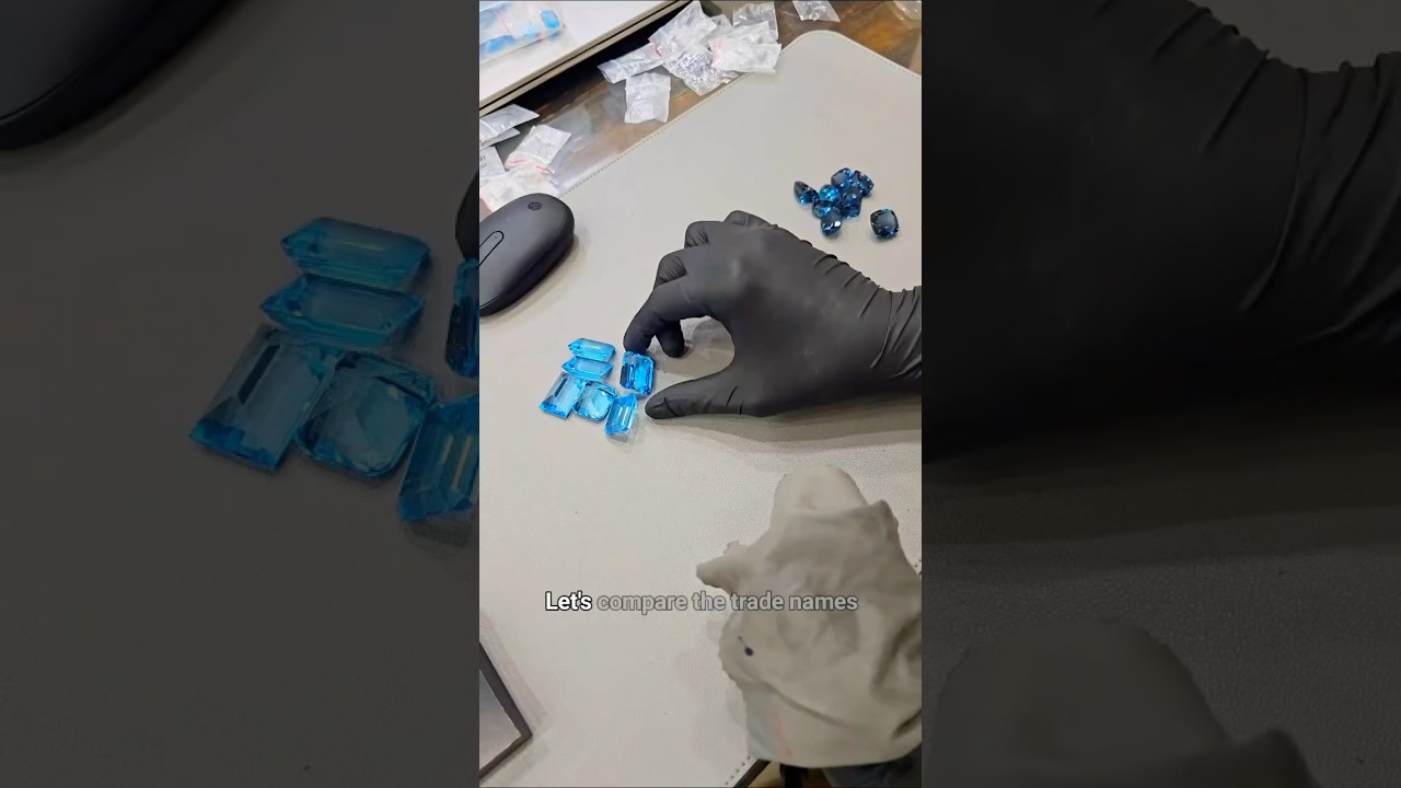 Comparison Between Sky Blue Topaz , London Blue Topaz and Swiss Blue Topaz #gemstones #shortss
