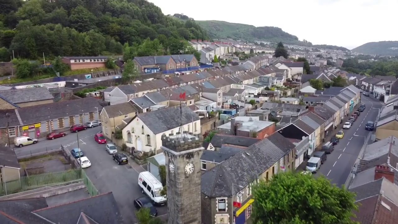 An early morning flight over Penrhiwceiber.
