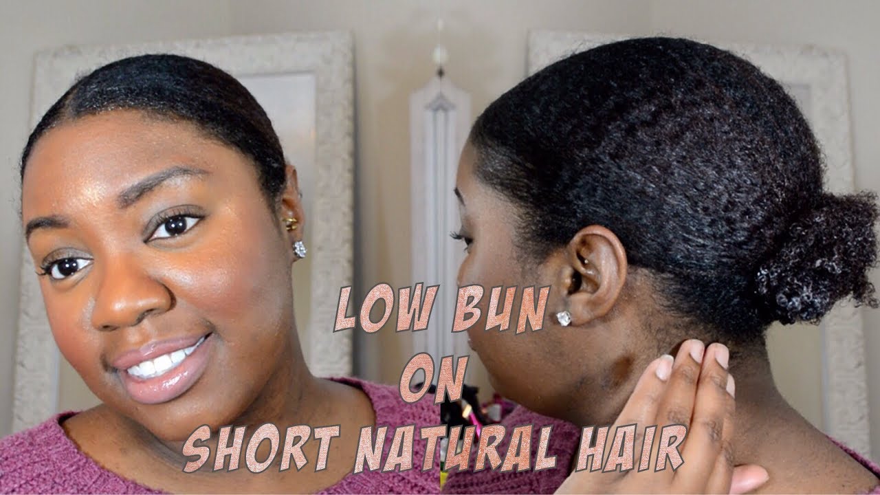 Easy Sleek Low Puff on Short Natural Hair