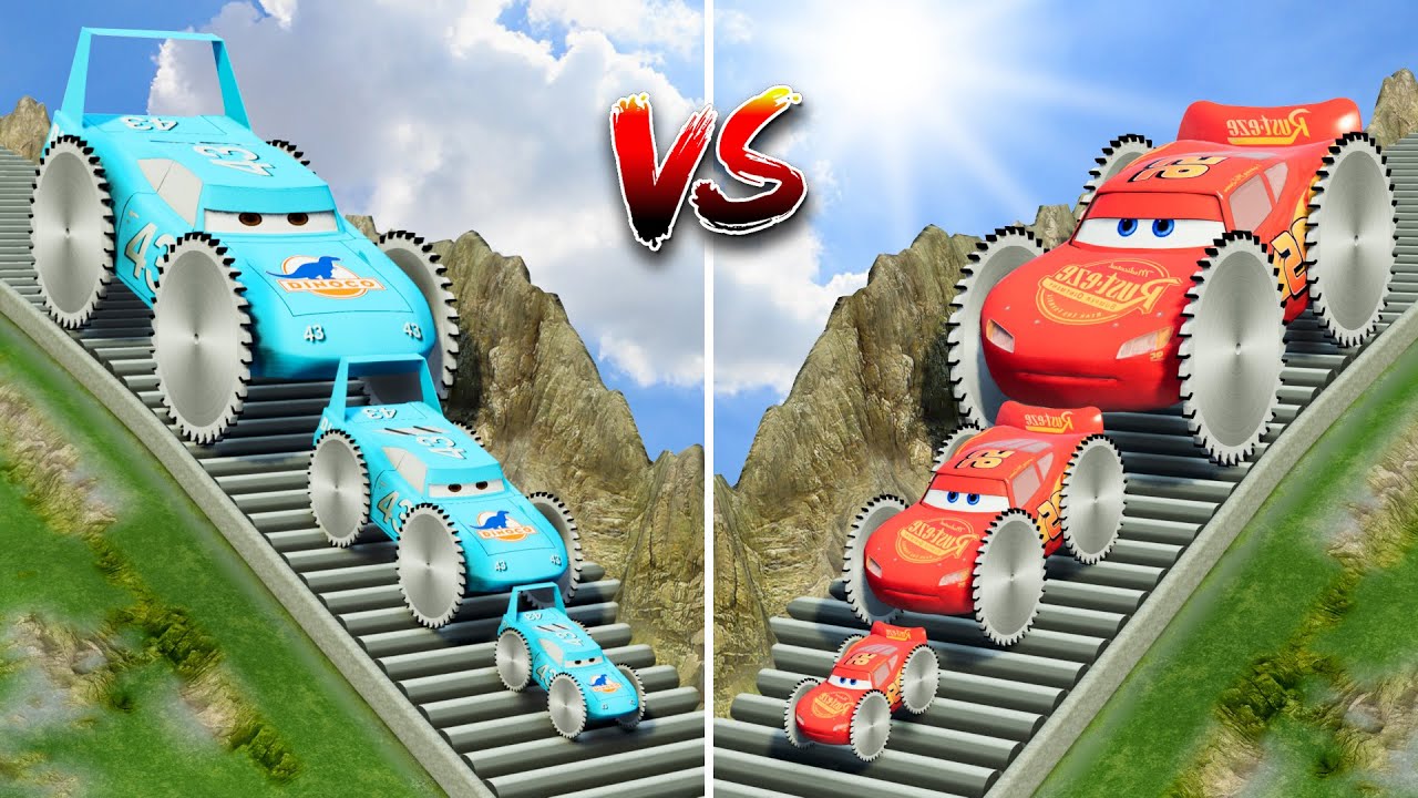 Big & Small King Dinoco with Saw wheels vs Big & Small Mcqueen with Saw wheels - which is best?