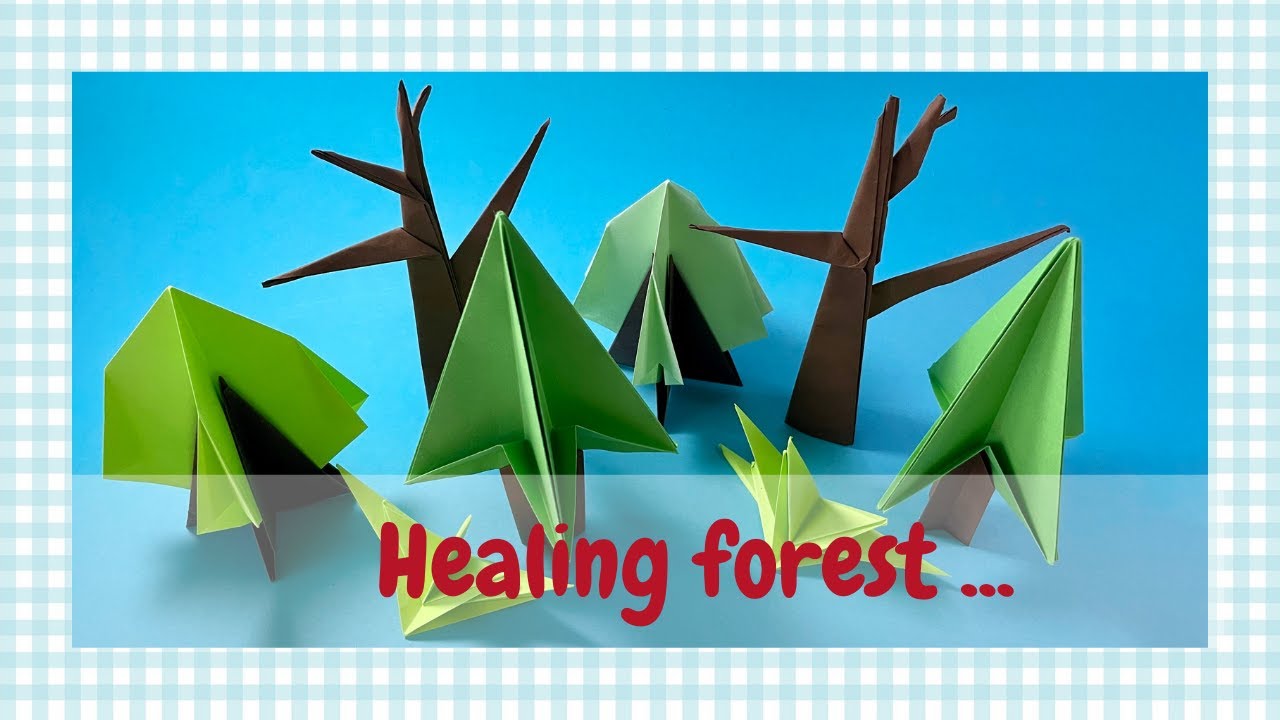 Healing forest - easy origami trees and bushes - with TIMESTAMPS