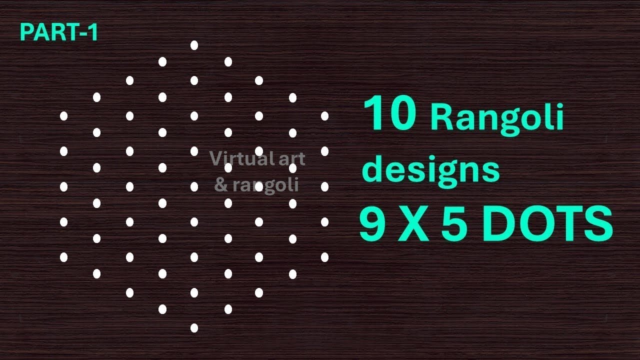 9 x 5 dots rangoli designs | daily rangoli designs | small muggulu | simple rangoli kolam | rangoli 
