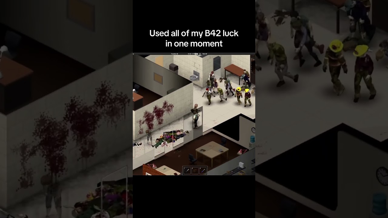 There was an even bigger horde behind the front doors #zomboid #gaming #pz #b42