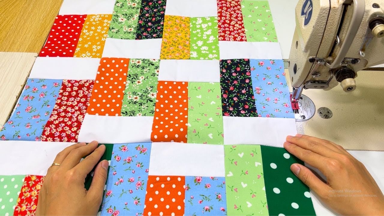 Simplest and Quickest Quilt Pattern I've ever made, with Just 6 inch Strips of Fabric