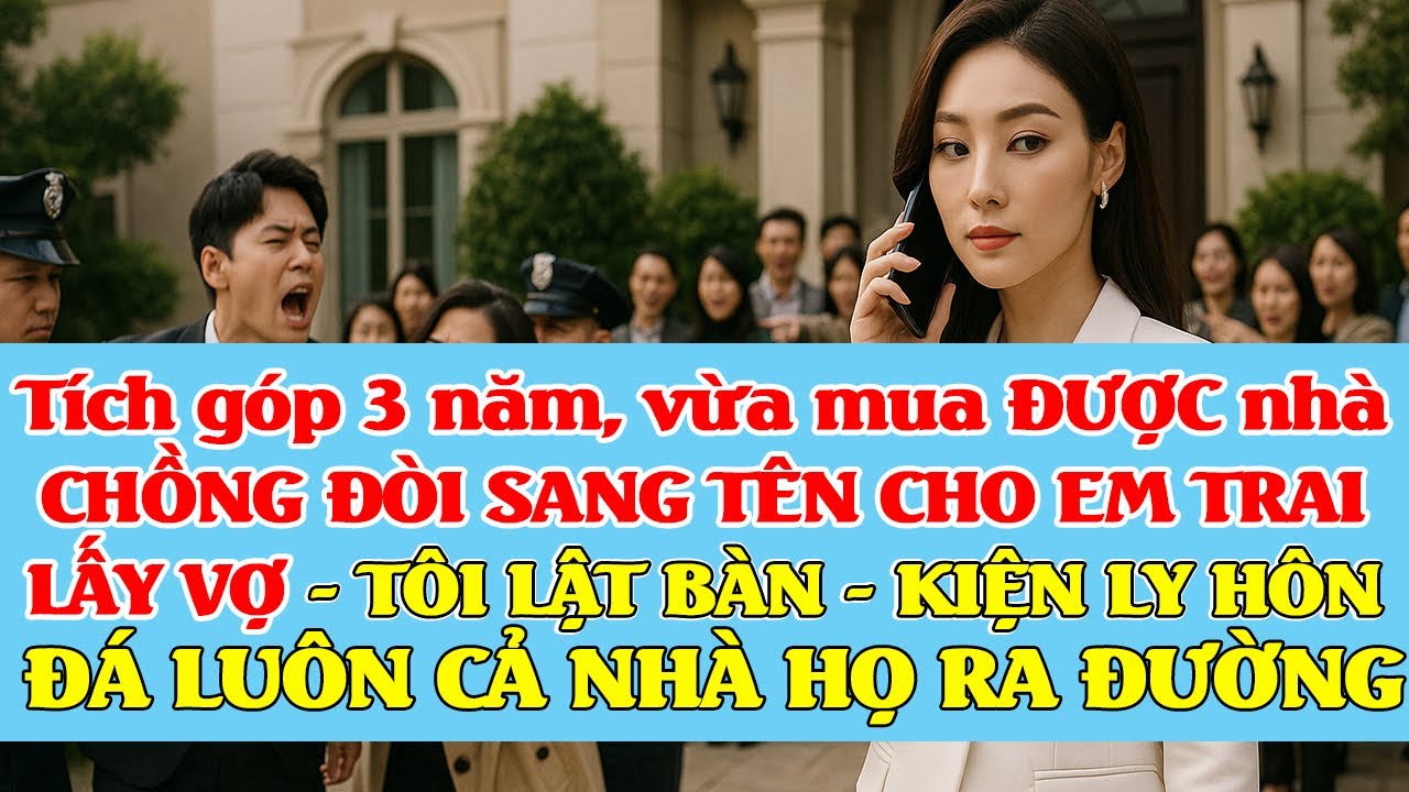 Tích góp 3 năm, vừa mua ĐƯỢC nhà, CHỒNG ĐÒI SANG TÊN CHO EM TRAI LẤY VỢ - TÔI LẬT BÀN - KIỆN LY HÔN