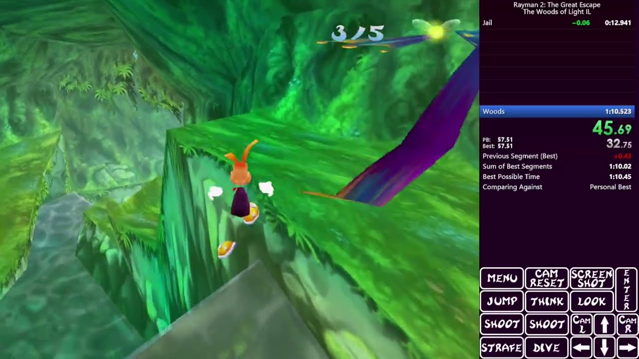 Rayman 2 Woods of Light IL in 1:09.907