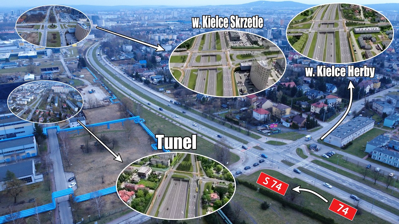 Droga Ekspresowa S74: Kielce Zach&oacute;d - Kielce Bocianek - Przelot dronem przed budową | DJI Mini 4K