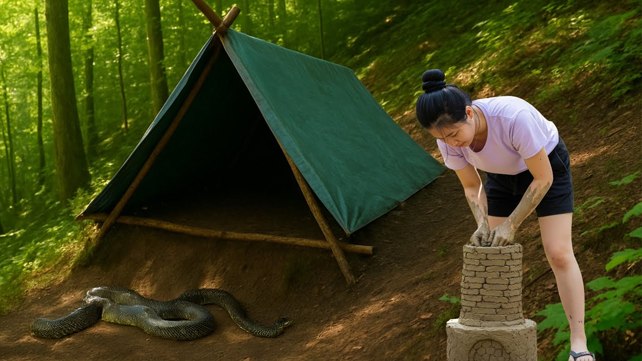100 Days Alone in the Forest | Building a Secret Underground Bunker