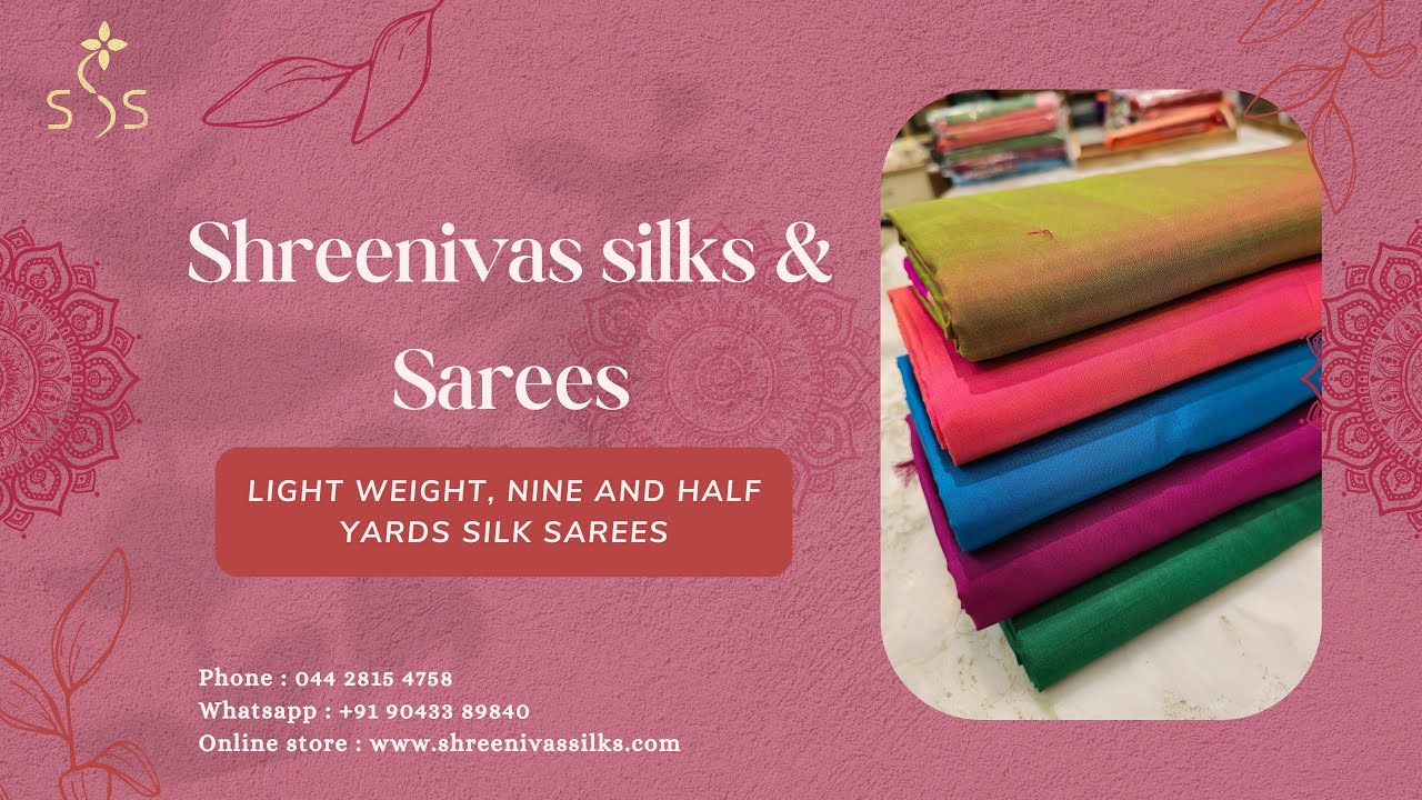9 YARDS Silk SAREES | MADISAR | IYER IYENGAR MADISAR SAREE #ShreenivasSilks | Light weight sarees