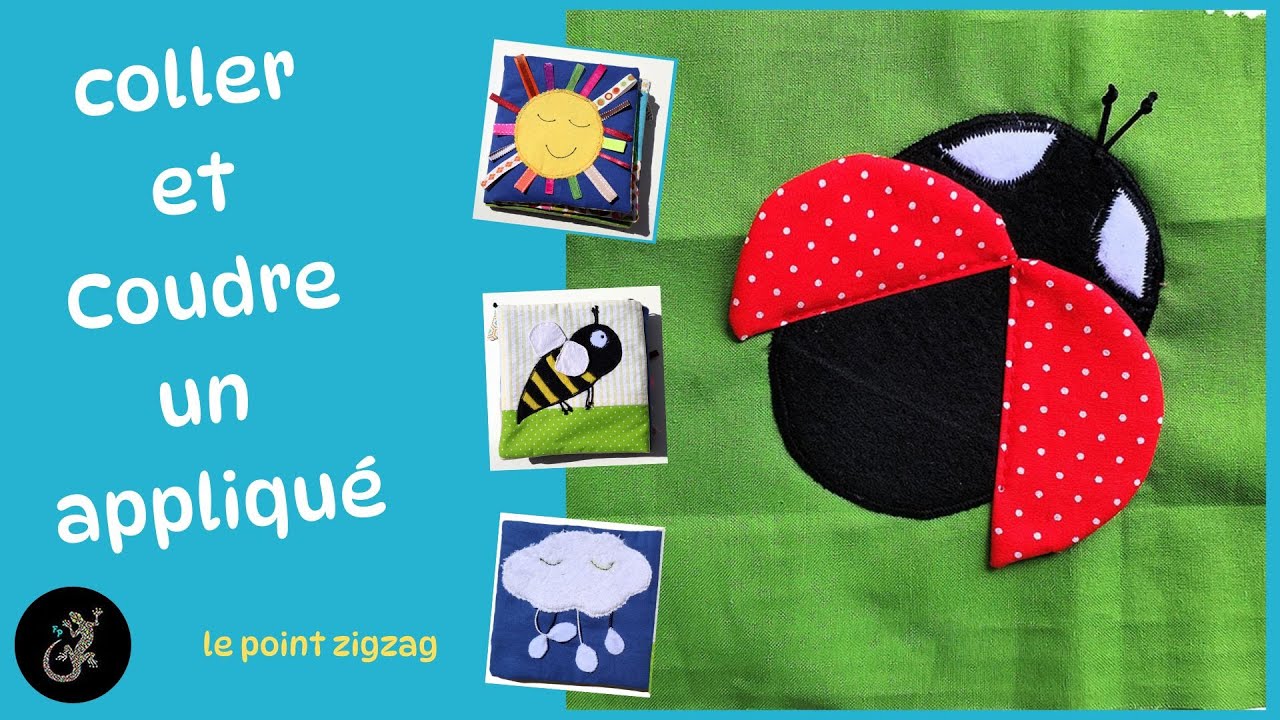 Coller puis coudre un motif en appliqué au point zigzag ✂🧵 #couture #sewing