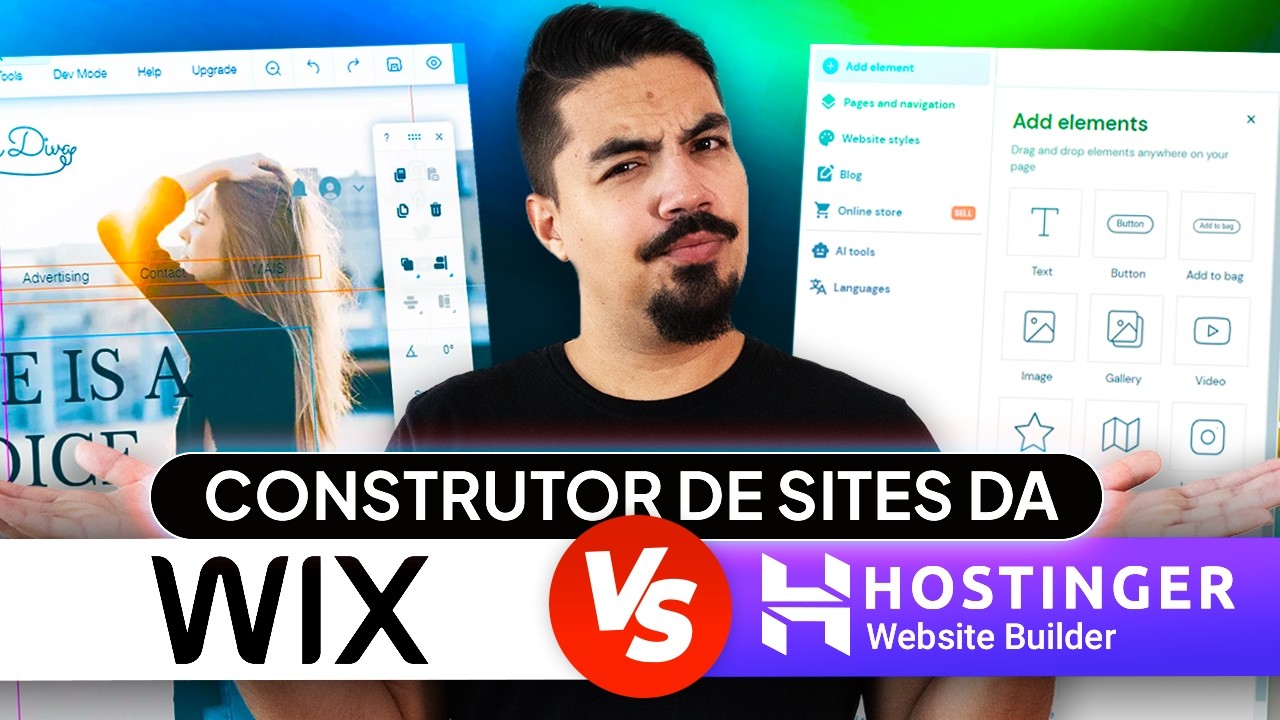 Construtor de sites da Hostinger vs Wix | Qual o jeito mais fácil de criar um site profissional?