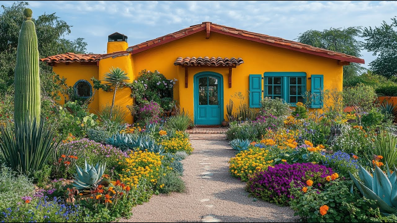 THE KEY TO LIVING HAPPILY IN OLD AGE - A Colorful Country House With A Garden Filled With Flowers