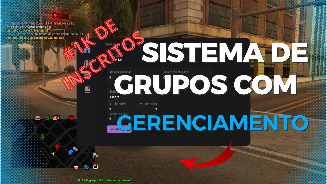 MTA:SA MOD SISTEMA  DE GRUPO E GERENCIAMENTO #1K INSCRITOS