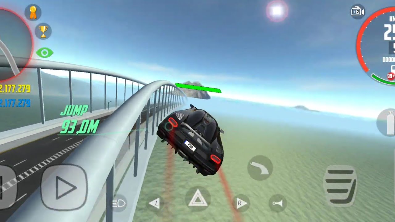 Car Simulator 2 😊, Dar Bugatti Negru face o săritură peste podul cel Mare 😮😮, Săritură Grozavă 😎😎 .