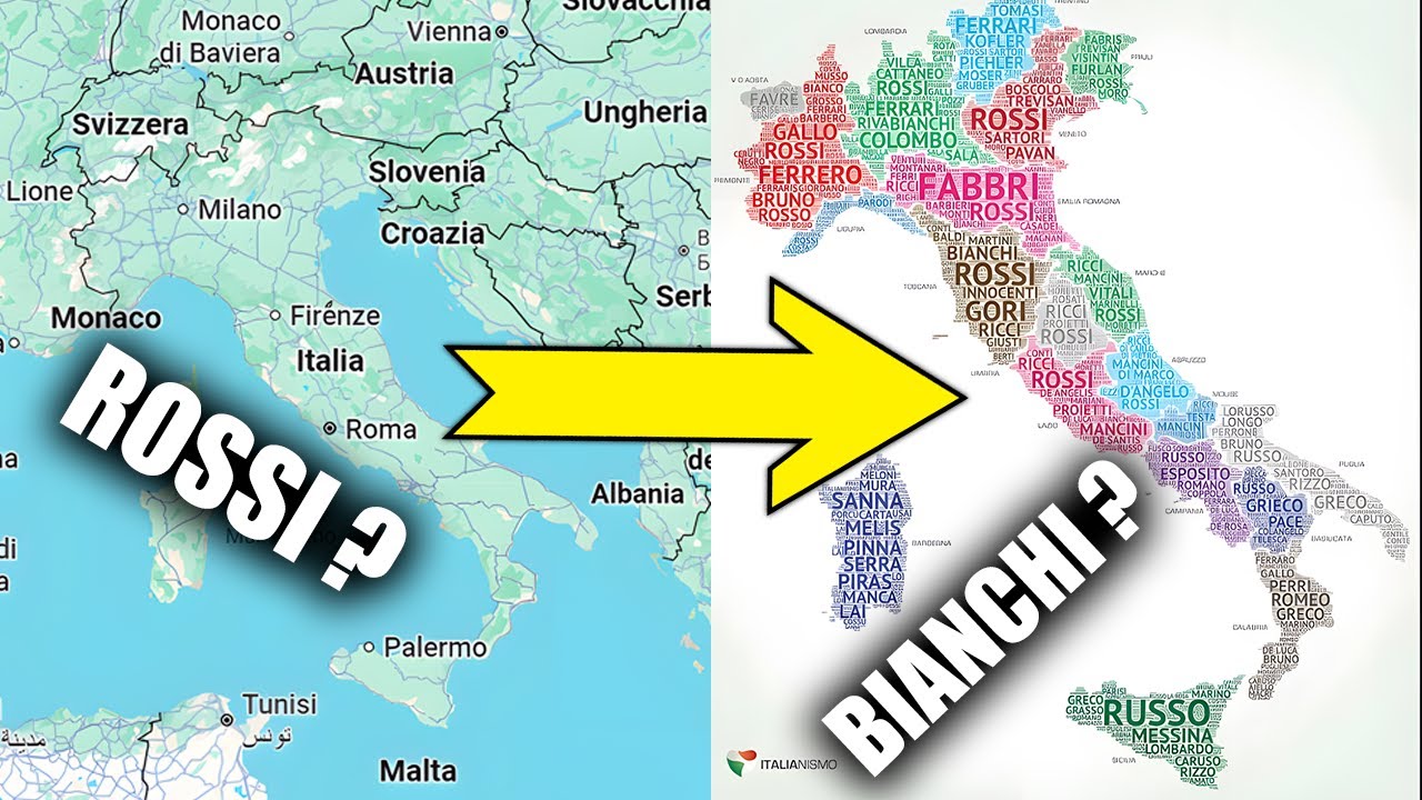 I COGNOMI PIÙ DIFFUSI IN ITALIA   (MAPPE TERRIBILI)