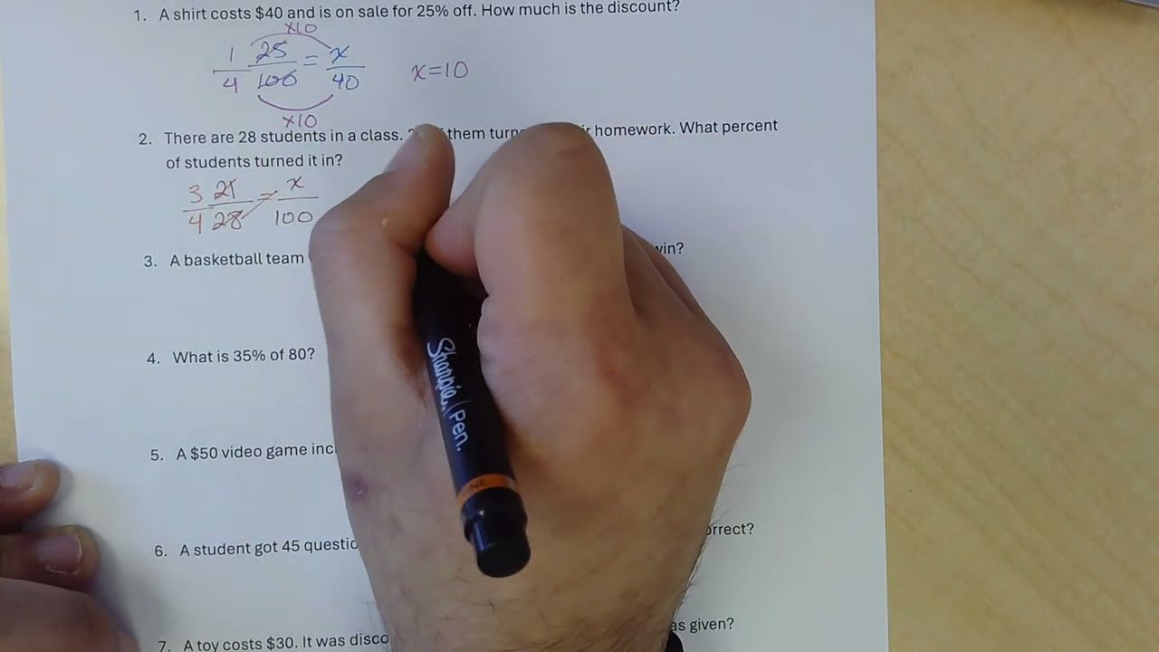 Solving Percents with Proportions