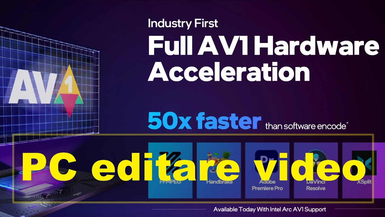Configurație PC editare video cu accelerare hardware AV1, H265 și H264
