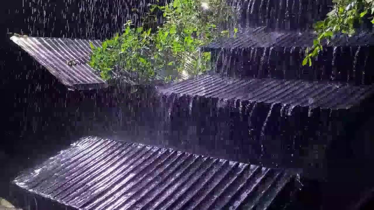 FALL ASLEEP INSTANTLY(No Ads)😴Heavy Rain,Thunderstorm🔥Fire Sounds for Quite Night &Stop Overthinking