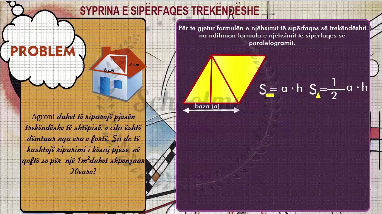 Matematika Klasa 7 : Mësimi 36 : Syprina e sipërfaqes trekendëshe