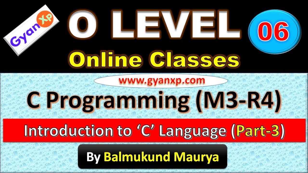 O Level || C Programming M3-R4  (Part 6) || O Level  Online Class || Hindi