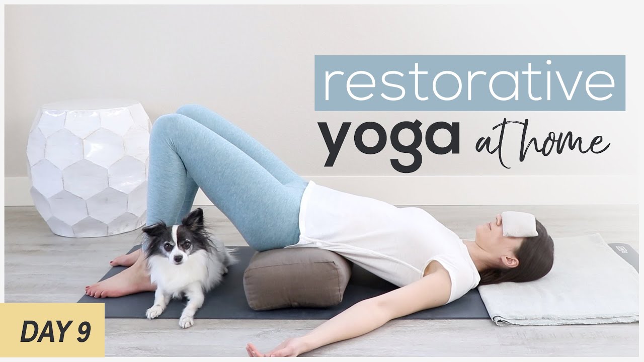 Restorative Yoga Poses At Home | Supported Bridge Pose With Bolster