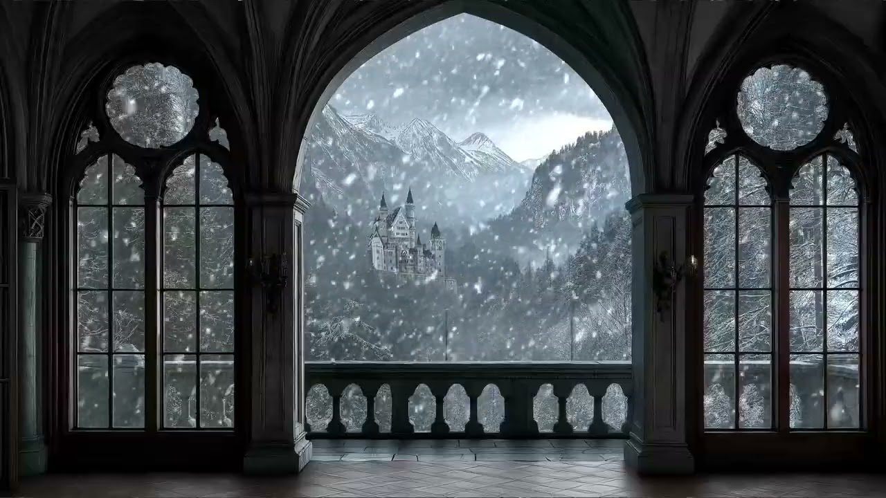 From the Old Window ❄️ Snowy Night Ambience, Cold Wind Whispers & Deep Winter Silence