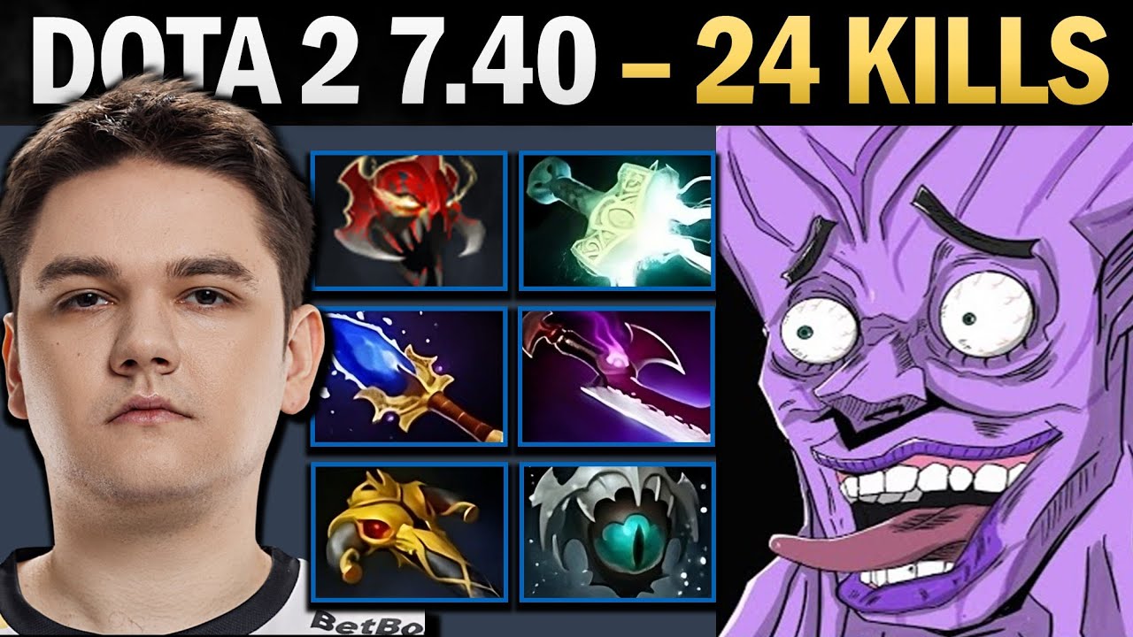 Faceless Void — профессиональный керри с Mjolnir и 24 убийствами — геймплей Dota 2.