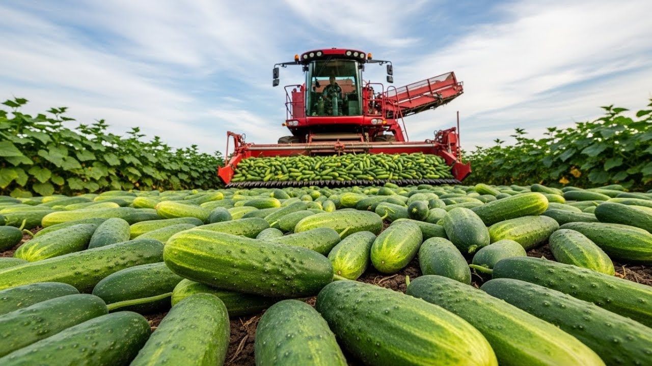 The Pickle Production Process – Harvesting Cucumbers Inside a Mega Factory