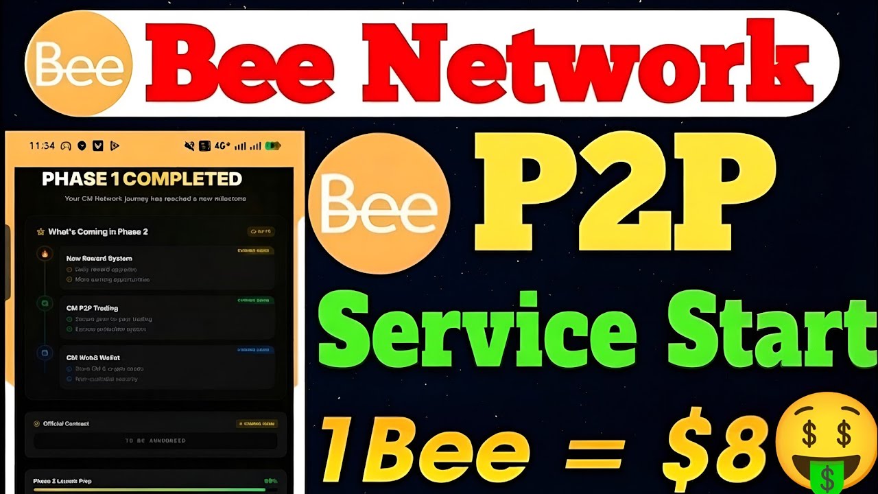 Бум 💥 Новое обновление Bee Network ll Запуск P2P-сервиса Bee Coin 😱 1 Bee = $8 🤑🎉 #beenetwork #кр...