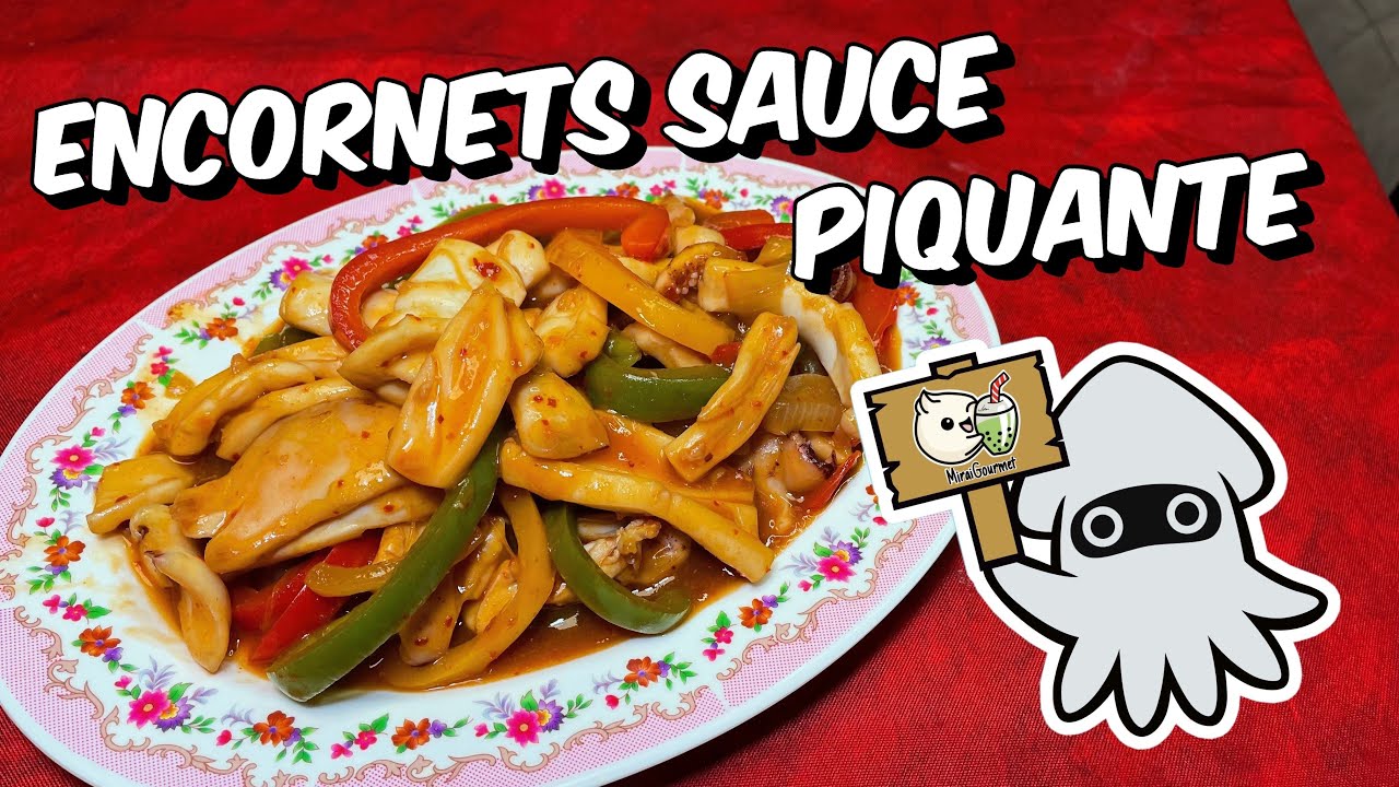 Recette d'encornets sauce piquante - Sweet & Spicy Squid recipe English Sub