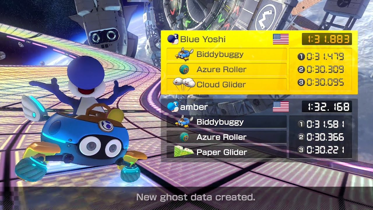 Rainbow Road (200cc) - 1:31.883 | Former World Record | Mario Kart 8 Deluxe