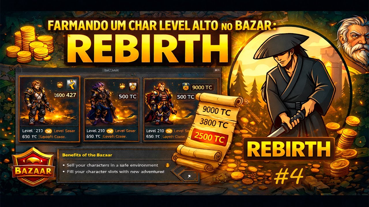 FARMANDO UM CHAR LEVEL ALTO NO BAZAR: REBIRTH #3 - Nosso primeiro 1KK!!