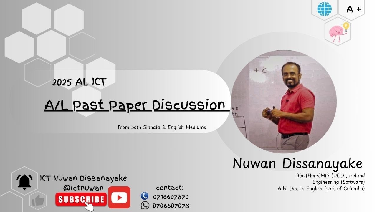 ICT Nuwan Dissanayake | 2025 AL | Past Paper Discussion | 2024 AL  Past Paper MCQ | part 1