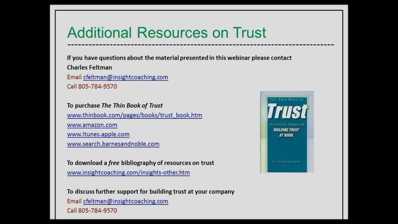 Trust At Work, Part 4