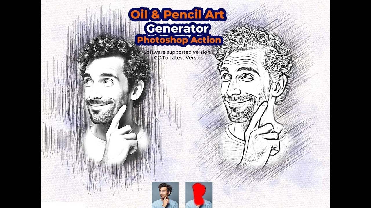 Oil & Pencil Art Generator Photoshop Actio