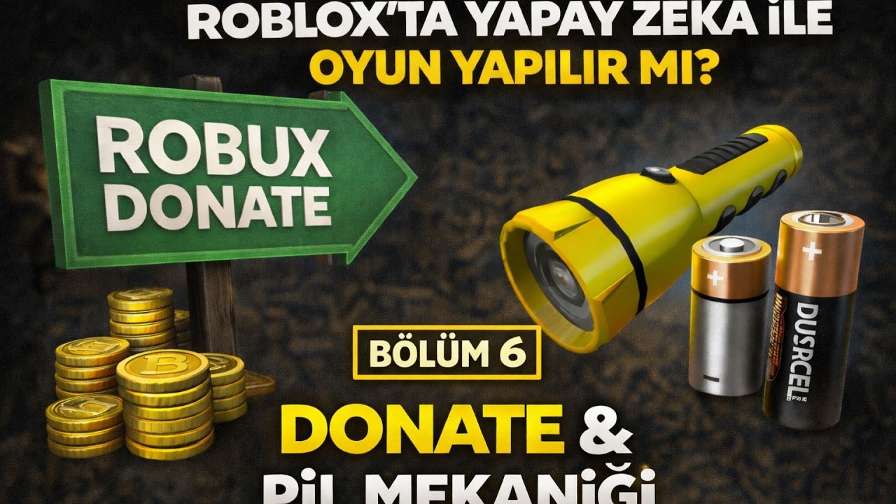 ROBLOX’TA YAPAY ZEKA İLE OYUN YAPILIR MI? | BÖLÜM 6 – DONATE & PİL MEKANİĞİ