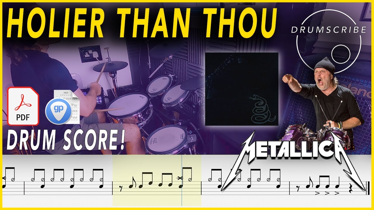 Holier Than Thou - Metallica | Drum SCORE Sheet Music | #129 DRUMSCRIBE